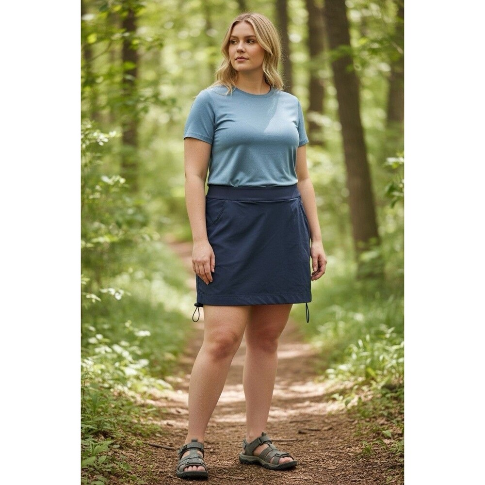 Columbia Women’s Hiking Skort Size 2X Blue Stretch Outdoor Skirt Built-In Shorts